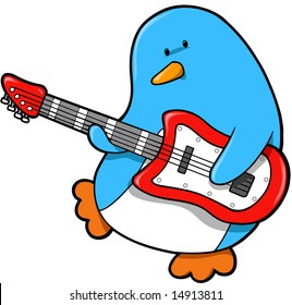 Rocker Penguin Vector Illustration