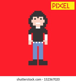 rocker pixel character