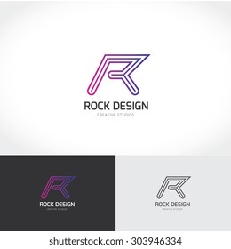 Rocker Star, R letter Logo Template