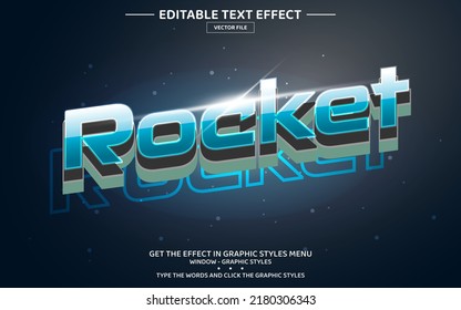 Rocket 3D editable text effect template