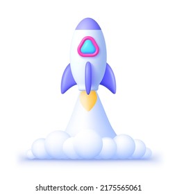 Rocket 3d, great design for any purposes. Spaceship rocket. Vector illustration graphic