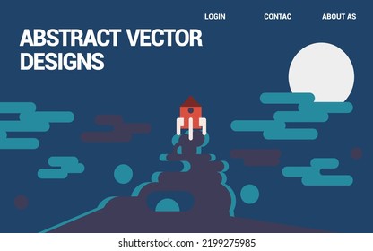 rocket abstract background vector illustration that can be used as a web design, laptop and cellphone wallpaper