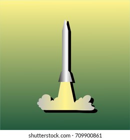 Rocket. Abstract image of a rocket. The rocket is on takeoff. Vector illustration
