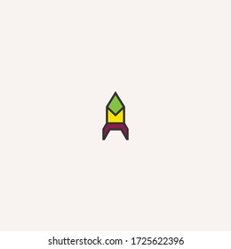 Rocket Abstract logo icon template design in Vector illustration