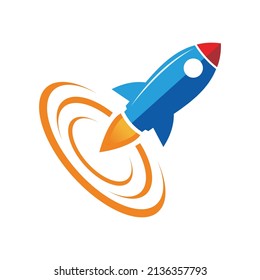 rocket abstract vector icon, logo