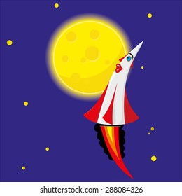 Rocket admires the moon-like cheese