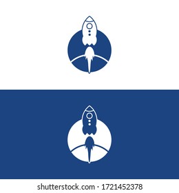 rocket advance concept technology launching vector logo design