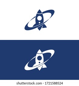 rocket advance concept technology launching vector logo design