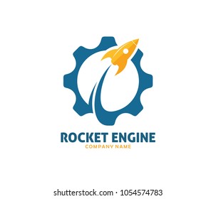 rocket advance technology launching vector logo design