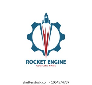 rocket advance technology launching vector logo design