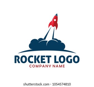 Rocket Advance Technology Launching Vector Logo Design