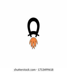 rocket advance technology launching vector logo design