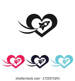 rocket advance technology launching vector logo design