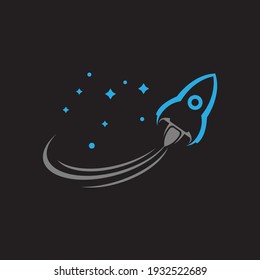 rocket advance technology launching vector logo design.EPS 10