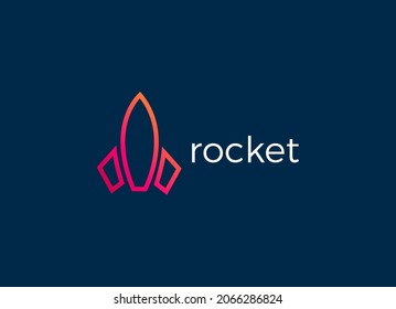 Rocket Advance Technology Launching Vector Logo Design