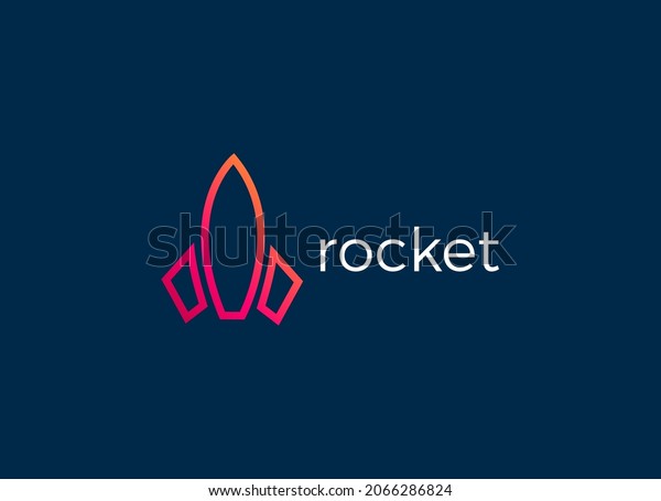rocket\
advance technology launching vector logo\
design