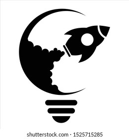 rocket advanced technology launching vector logo design idea