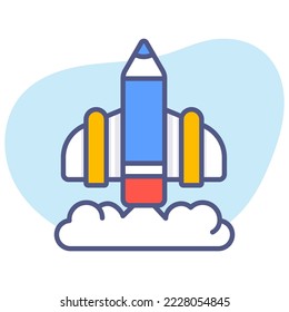 Rocket, Adventure, Modern concepts flat design, Premium quality vector illustration concept. Vector symbol.