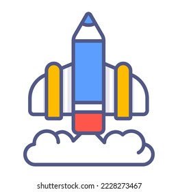 Rocket, Adventure, Modern concepts flat design, Premium quality vector illustration concept. Vector symbol.