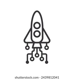 Rocket AI Automation line icon