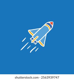 Rocket Aircraft Illustration for Space Exploration, Innovation, and Technology