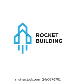 rocket apartment vector logo. white background