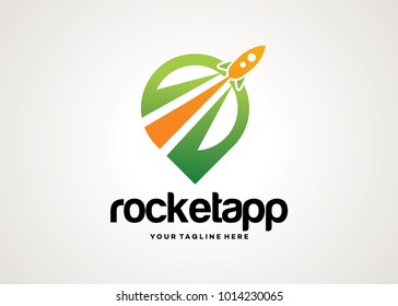 Rocket App Logo Template Design Vector, Emblem, Design Concept, Creative Symbol