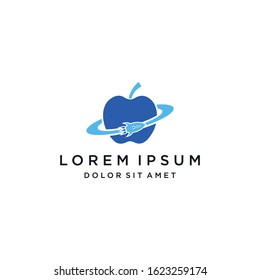 Rocket Apple Logo Icon Symbol Vector Template