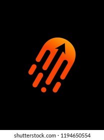Rocket Arrow Letter D logo template