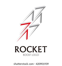 Rocket arrow logo design or template 