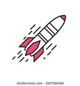 rocket art icon. rocket classic background. rocket illustration concept. 