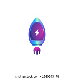 Rocket Art Vector and illustration flying rocket. Colorful rocket design concept.