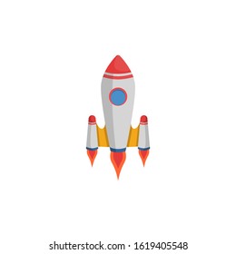 Rocket Art Vector and illustration flying rocket.Space travel to the moon.Space rocket launch.Project start up rocket Solar System and text space