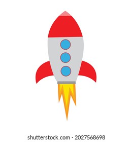 Rocket Art Vector and illustration flying rocket.Space travel to the moon.Space rocket launch.Project start up rocket Solar System and text space
