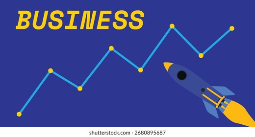 Rocket background and investment and financial charts. Investment and business background