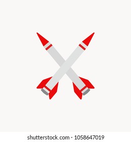 Rocket badge, combat missiles, vector image