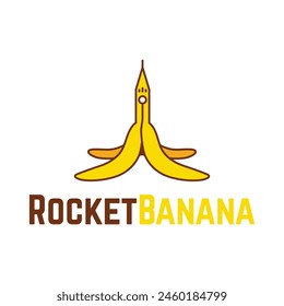 rocket banana logo on white background