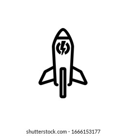 rocket base outline icon. Simple linear element illustration.