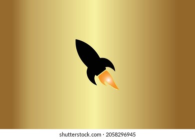 Rocket Basic and elegant minimal artistic design in initial based Icon logo-vector