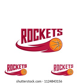 Rocket basketball logo for the team 