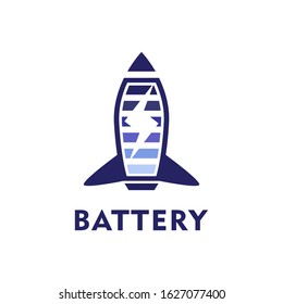 Rocket Battery Logo Design Vector illustration