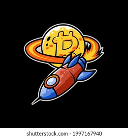 Raketentrickminen-Bitcoin-Devisenmarkt-Raumschiff-Startup