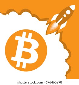 Rocket with bitcoin for your start up