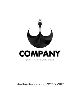 rocket black logo icon