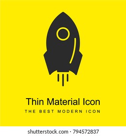 Rocket black ship bright yellow material minimal icon or logo design