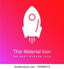 Rocket black ship red and pink gradient material white icon minimal design