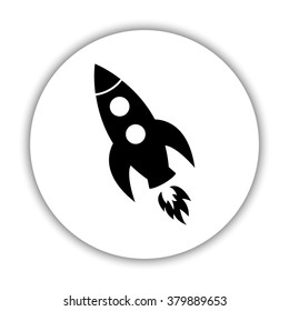 Rocket  - black vector icon