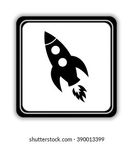 Rocket  - black vector icon