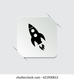 Rocket  - black vector icon