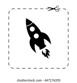 Rocket  - black vector icon